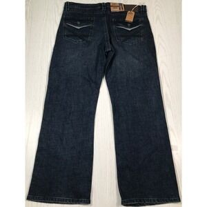 TK Axel Slim Boot Cut Jeans Men 38x32 Tag 36 Waist Blue Stretch Cowboy New